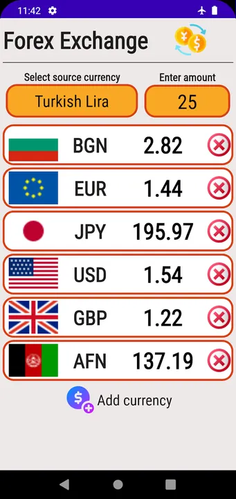 Currency Exchange Calculator screenshot 1