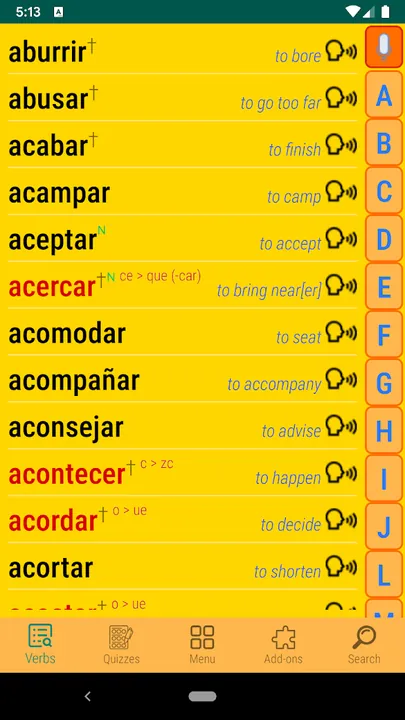 VerbES Android app screenshot
