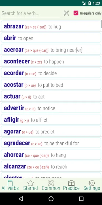 Spanish Verbs and Grammar screenshot 1