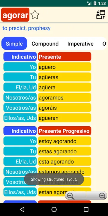 Spanish Verbs and Grammar screenshot 2